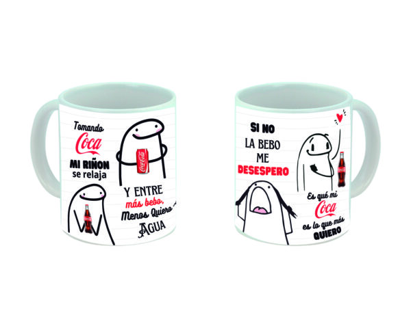 Taza Tomando Coca mi Riñon se Relaja