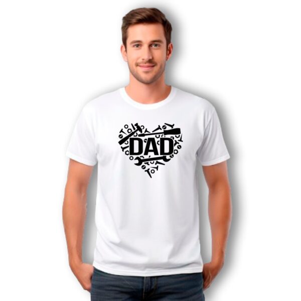 Playera con Corazon y Herramientas Dia del Padre