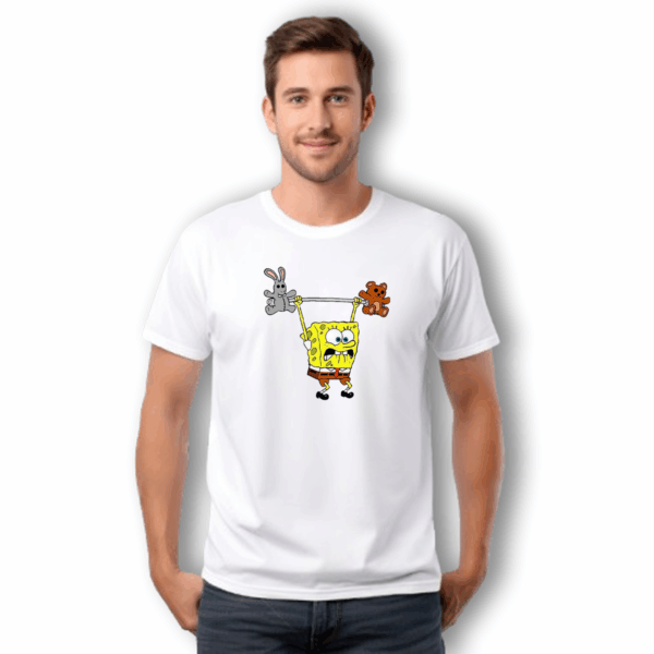 Playera Unisex Bob Esponja Levantando Pesas GYM Playera Unisex Bob Esponja Levantando Pesas GYM