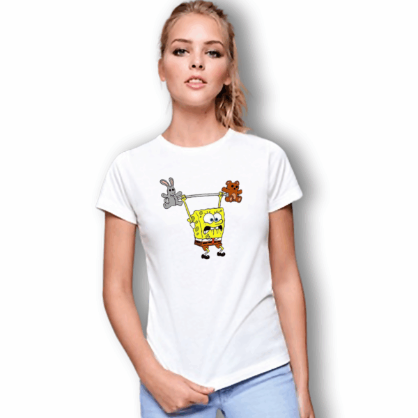 Playera Unisex Bob Esponja Levantando Pesas GYM Playera Unisex Bob Esponja Levantando Pesas GYM