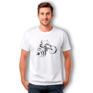 Playera Pitbull Sosteniendo una Pesa GYM