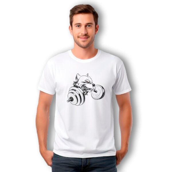 Playera Pitbull Sosteniendo una Pesa GYM Playera Pitbull Sosteniendo una Pesa GYM